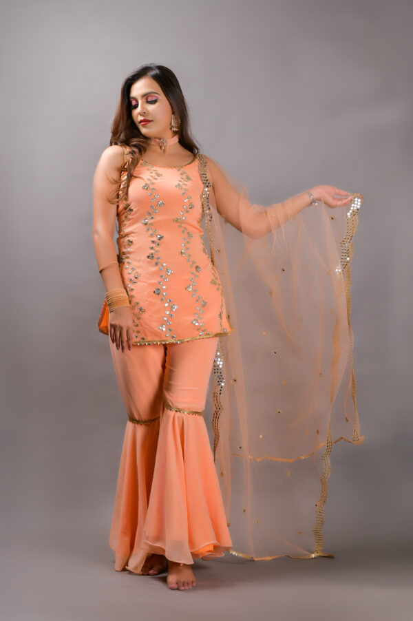 Pure Georgette Garara Suit with Gota Work