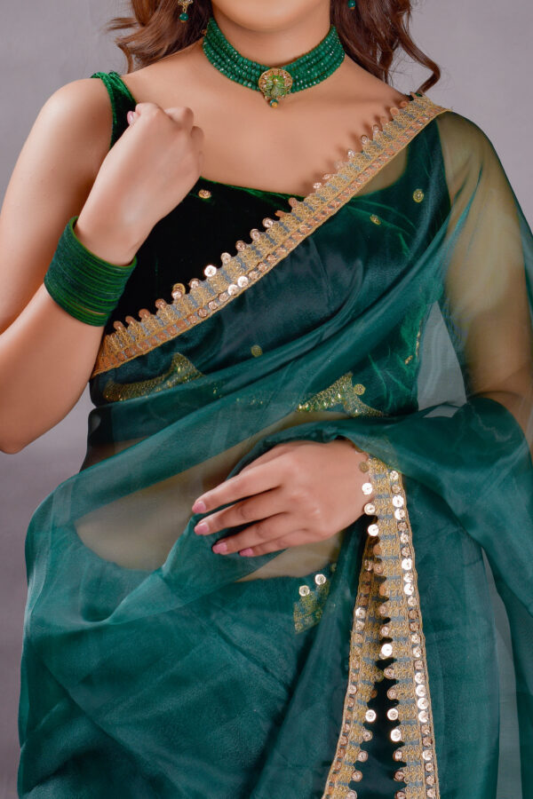 Pure Georgette Bottle Green Garara Suit