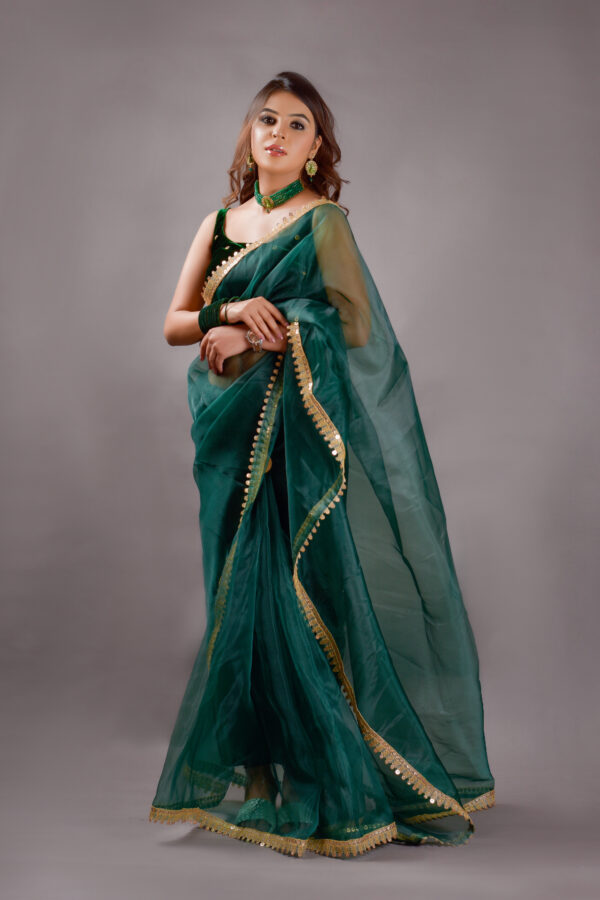 Pure Georgette Bottle Green Garara Suit