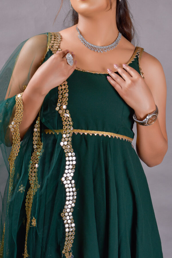 Pure Georgette Bottle Green Garara Suit