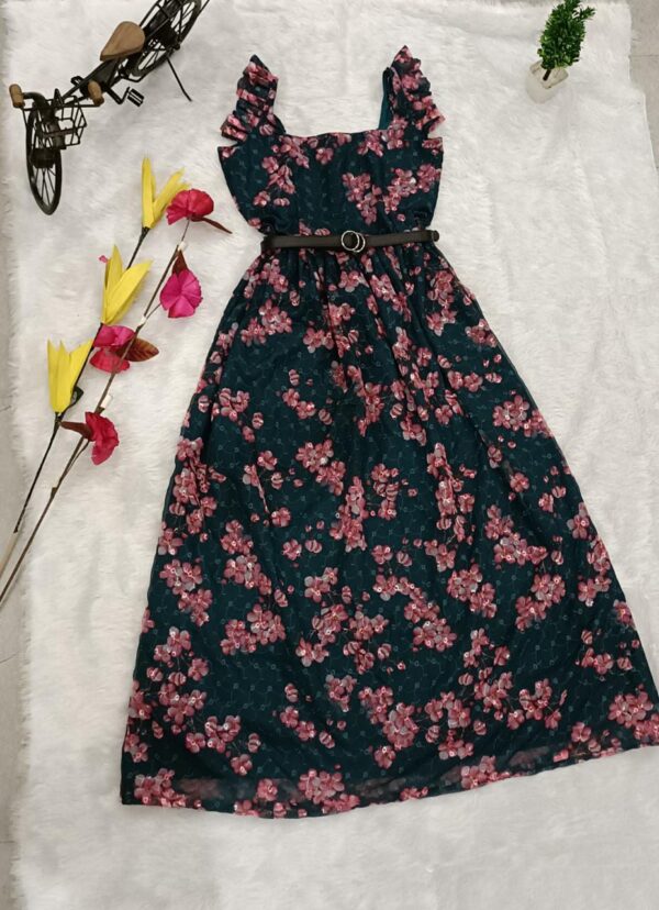 A beautiful western causal wear dress comes with floral print